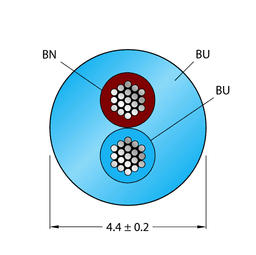 Thumbnail for CABLE2X0.50-XX-PVC-BU-500M/TEB